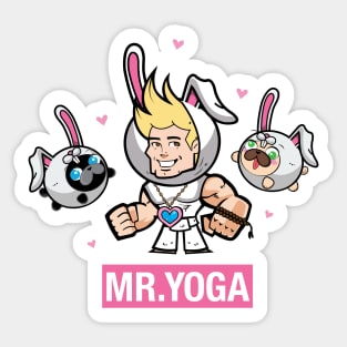 Mr. Yoga and the pugs Easter Sticker